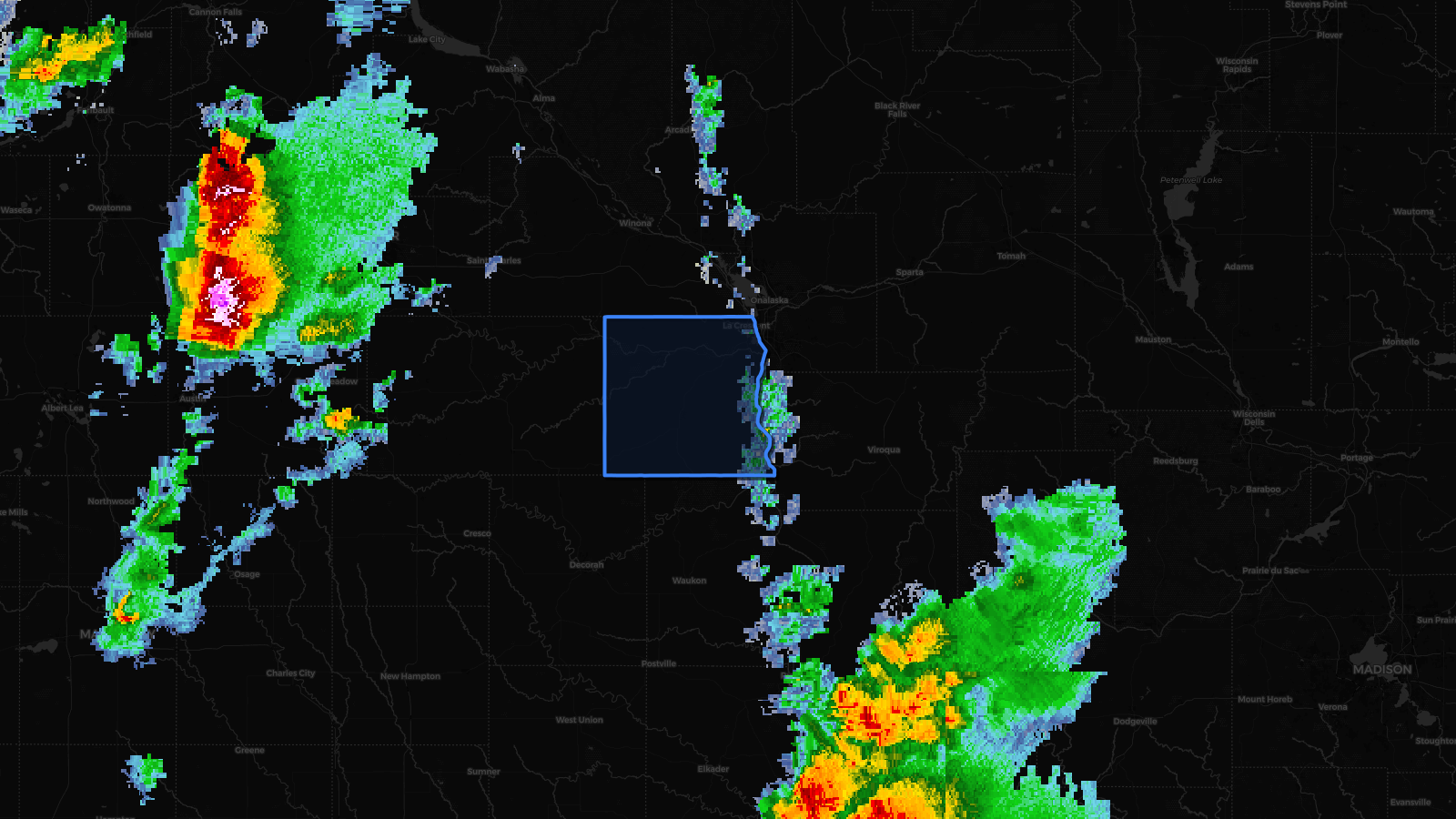 Tornado Watch — Dodge, MN; Fillmore, MN; Houston, MN; Mower, MN; Olmsted, MN; Wabasha, MN; Winona, MN; Adams, WI; Buffalo, WI; Clark, WI; Jackson, WI; Juneau, WI; La Crosse, WI; Monroe, WI; Trempealeau, WI