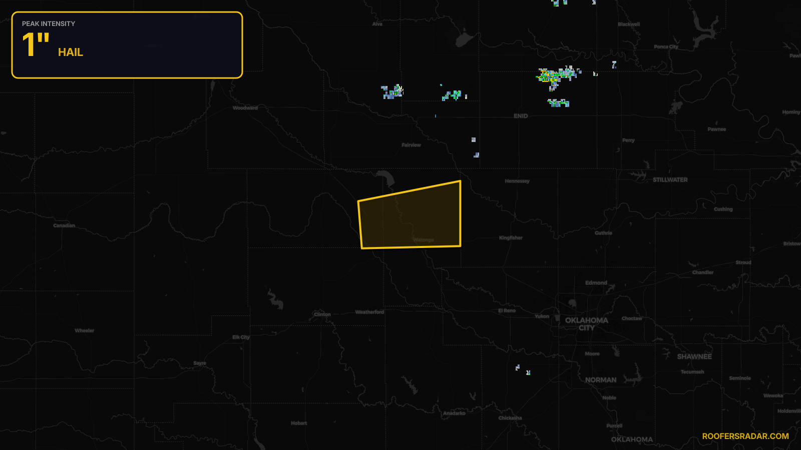 Severe Thunderstorm Warning — Blaine, OK; Dewey, OK